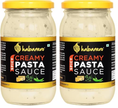 Image of Habanero Creamy Pasta Sauce | Rich & Cheesy White Sauce for Pasta, Pizza & Garlic Bread | Ready to Cook | 350g (Pack of 2)