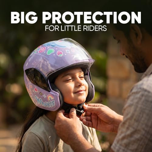 Image of TVS Moto Jr. Kids Helmet |Fun Glow in The Dark Graphics | Lightweight ISI Certified ABS Shell| Removable Cheek Pads | Ideal for Cycle Scooter Daily Ride Comfort & Protection