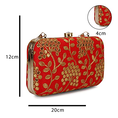 Image of LONGING TO BUY Hand Crafted Designer Box Clutch - Zari Embroidery For Women