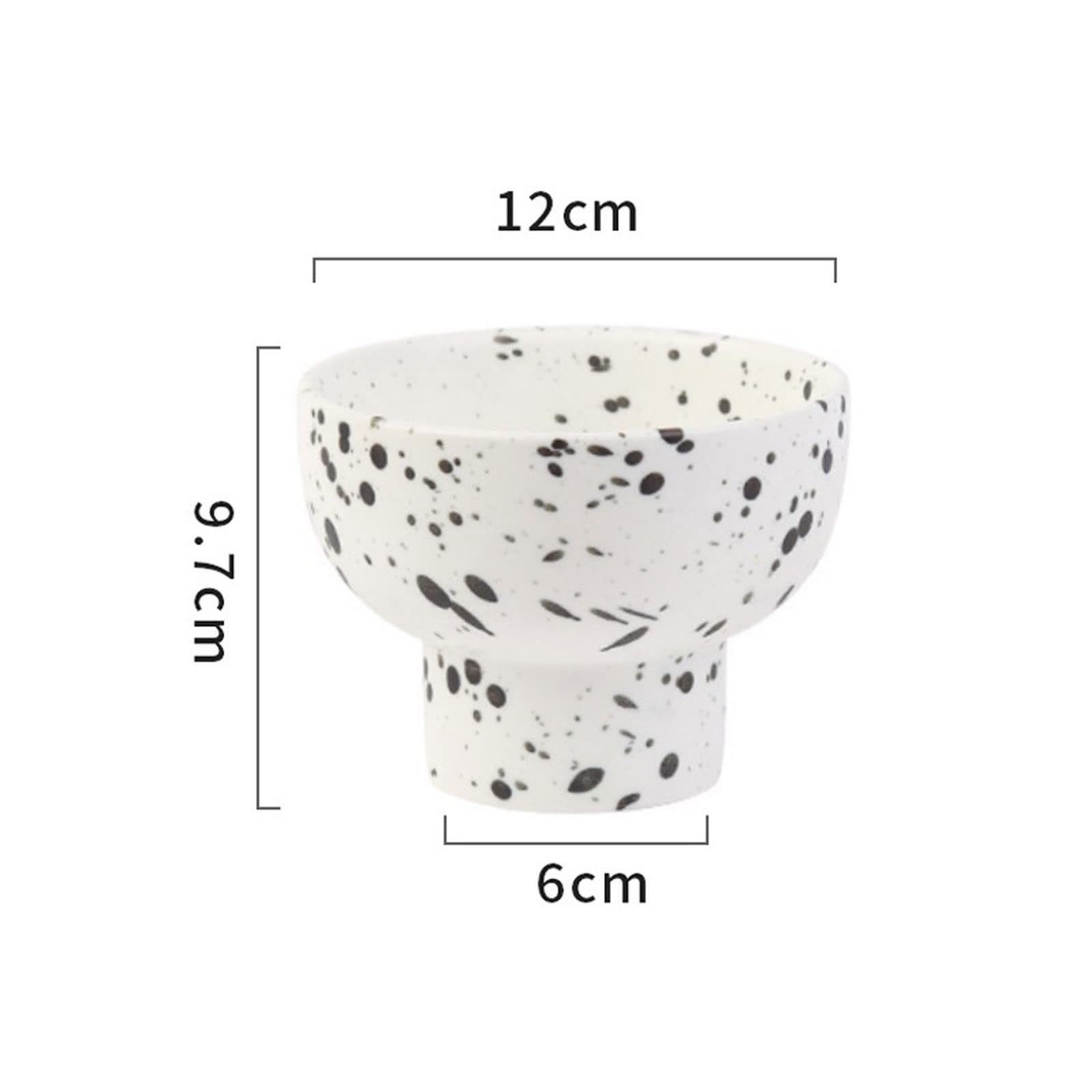 Schalen Schwarze Keramik-EIS-Joghurt-Schüssel Kreative High-Foot-Frühstücks-Haferflocken-Dessert-Salat-Obstschale