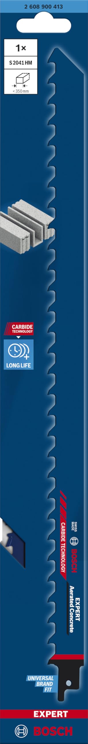 Bosch Professional 1x Lame per Seghe Universali Expert ‘Aerated ConcRete’ S 2041 HM per Calcestruzzo Aerato, Lunghezza 400 mm, Accessorio Sega Universale