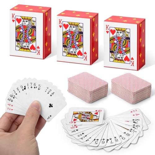 Peacetream 3 Pack Playing Cards Fun & Portable Mini Playing Cards 1.5x1.1 Inch Cute & Durable Small Deck of Cards for Game Nights Camping Parties and On-the-Go Entertainment