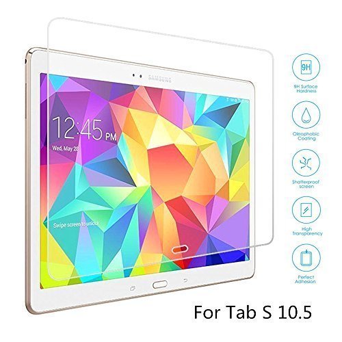 Tab S 10.5 Screen Protector, Boriyuan Ultra Thin Crystal Clear Tempered Glass Screen Protector for Samsung Galaxy Tab S 10.5 inch +Micro Fiber Cleaning Cloth+Alcohol Cloth+Anti-dust Film
