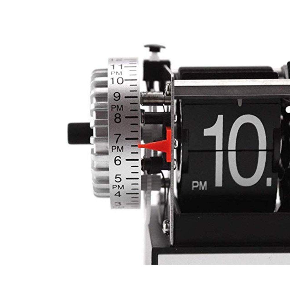 Flip Clock Modern Mechanical, Page Turing Desk Clock, Moving Gear Wall