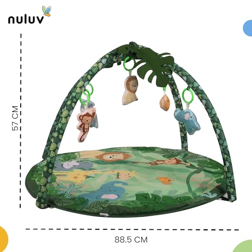 Image of ForestFun Playgym for Babies, Soft and Breathable Baby Play Mat with Hanging Crinkles, Squeaker, and Rattles, Foldable, Washable and Non-Toxic Play Gym, for Infants 2+ Months