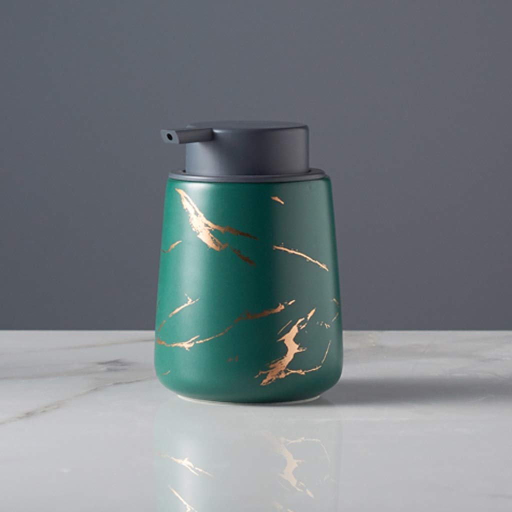 CaihongweiCeramics Creative Soap Dispenser with Pump Hand Sanitizer Bottle Lotion Jar Liquid Bottle Housewares for Bathroom Hand sanitizer Push Type Empty Bottle Lotion Bottle (Color : Green)