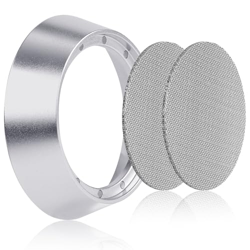 51mm 12 Magnetic Dosing Funnel, Espresso Dosing Funnel Aluminum Magnetic Portafilter Funnel with 2 Mesh Filter Coffee Dosing Ring for Kitchen Coffee Shop