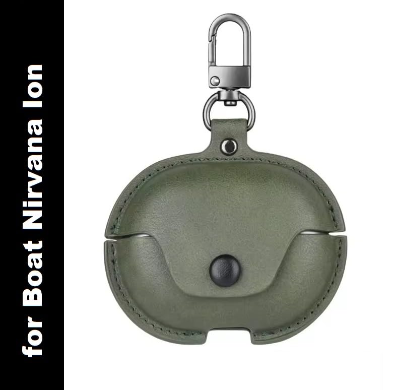 Image of ColorCase Leather Front & Back Cover 360 Degree Protection Case Cover for Boat Nirvana Ion - (Green)-(Earbuds Not Included)