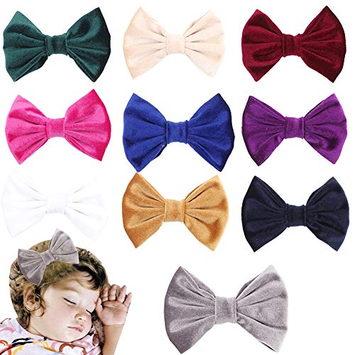 Baby Girl Hair Bow Set Spring Floral Print Bows Headbands Clip Alligator Hair Clips for Toddlers Kids (ASZZ10619)