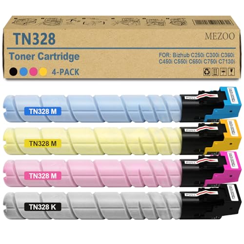 Image of TN328 TN-328 Toner Cartridge High Yield Compatible for TN-328 TN328K TN328C TN328M TN328Y Toner Cartridge Replacement for Konica Minolta Bizhub C250i C300i C360i C450i C550i C650i C750i C7130i Printer