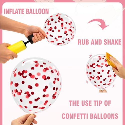 Image of Graduation Decorations 2026 - Graduation Balloons 62pcs 12 Inch Pink White Grad Print Latex Confetti Balloons for College High School Class of 2026 Congrats Grad Party Decor Supplies (Ribbon)