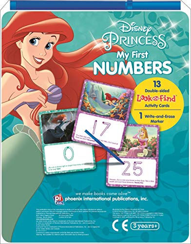 Disney Princess My First Numbers 13 Activity Cards and Write-and-Erase Marker - Wipe Clean Learning Boards - PI Kids Disney Princess My First Numbers 13 Activity Cards and Write-and-Erase Marker - Wipe Clean Learning Boards - PI Kids