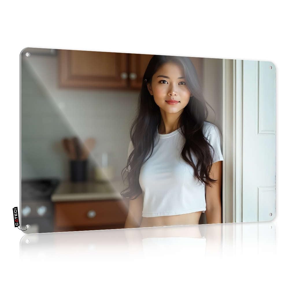 Christmas, Decor Outhouse Accessory A Woman In A White Crop Top Standing In A Kitchen. | Rustic Decorative Wall Art(30X40CM)