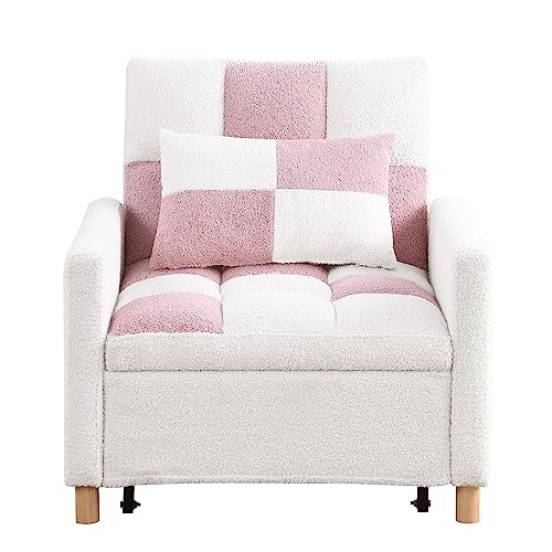 Sillón Convertible Suave Plegable Rosa