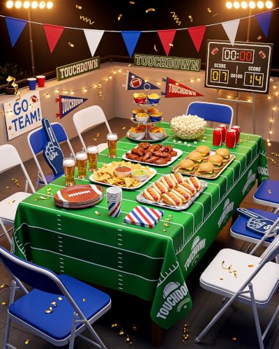 Image of Pureegg Football Party Decorations Tablecloths 6 Pack, 54 x 108 Inch
