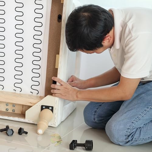KESYOO スチール製 ゴールド 家具 インターロックソファ セクショナル コネクタ 20個入り ソファコネクタ ブラケット 家具の移動防止 連結に最適な [4]
