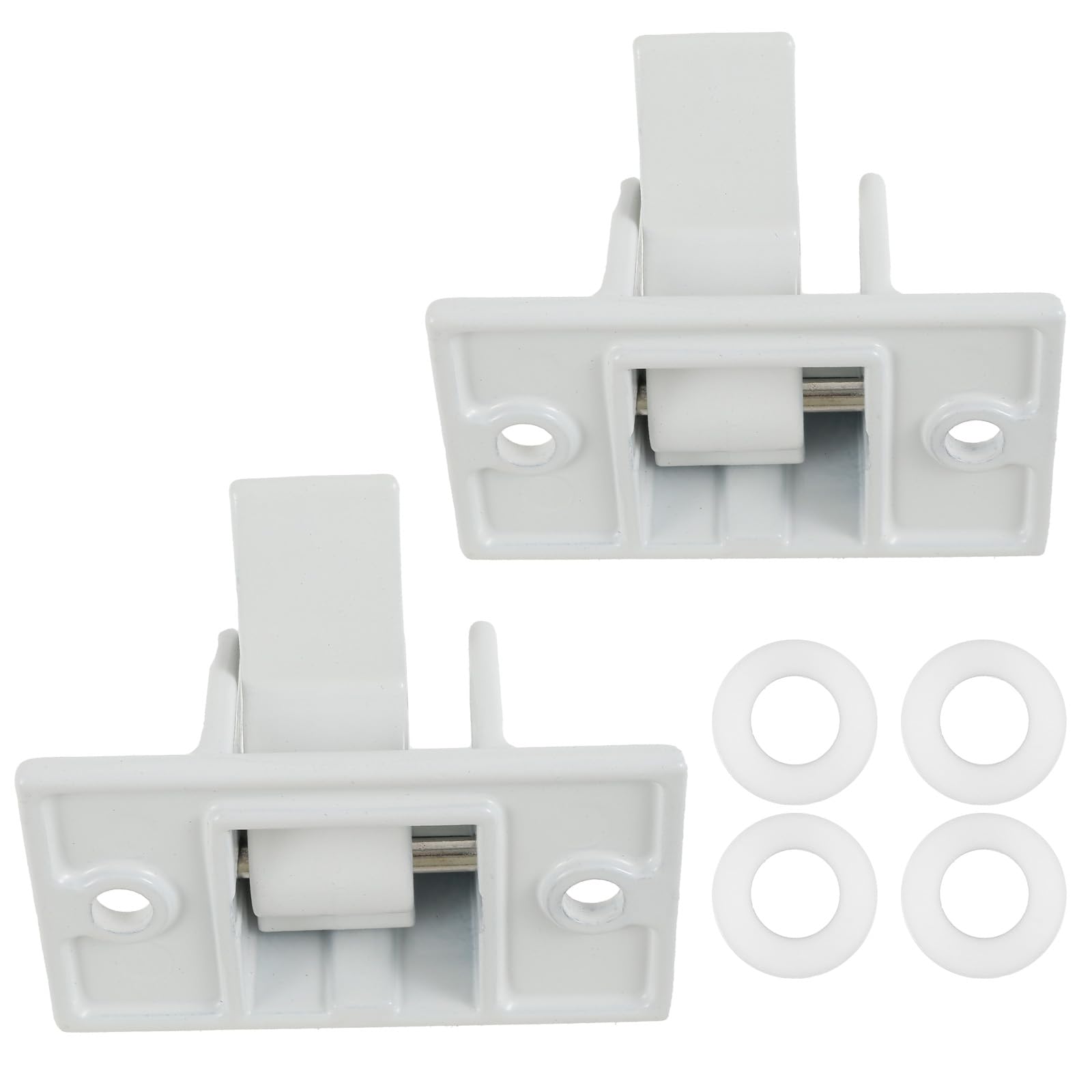 2 Pcs RV Awning Bottom Auto Mounting Brackets, Steel Awning Arm Mounting Bracket Replacement Waterproof White Awning Bottom Mounting Bracket for RV Camper Trailer Awning 3104653.005