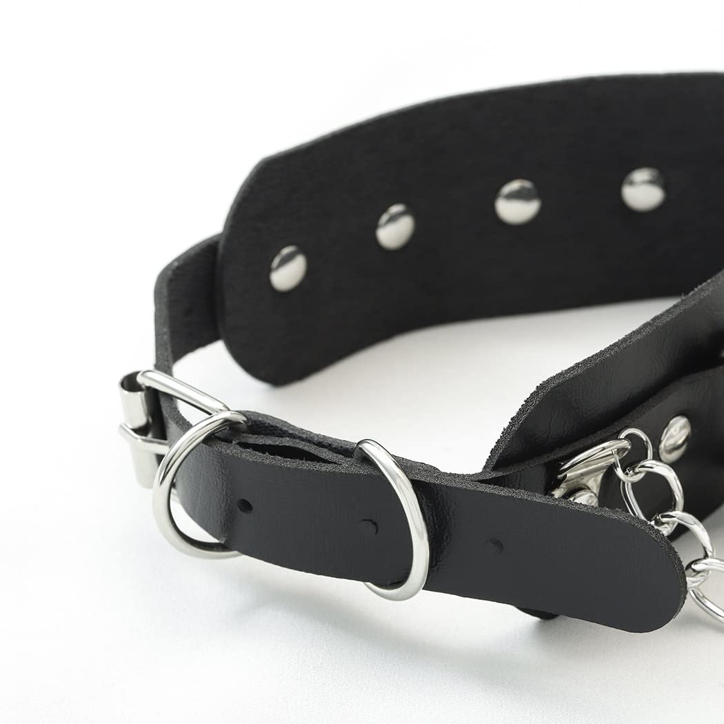 Collier Choker Punk Cuir Noir Gothique Zookey - Réglable Avec O-Ring Pour Femmes Et Filles, Style Rock Halloween Cosplay