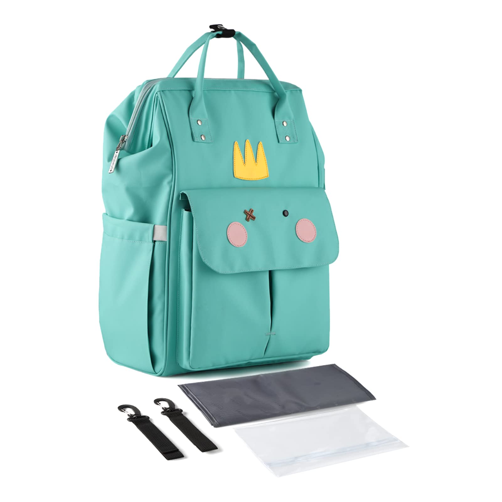 Elegante Grande Mochila de Pañales para Bebé,Bolsa de Pañales Multifunción Impermeable Bolsa para Pañales de Viaje con Cambiador y Ganchos Carrito Bebé para Mamá & Papá