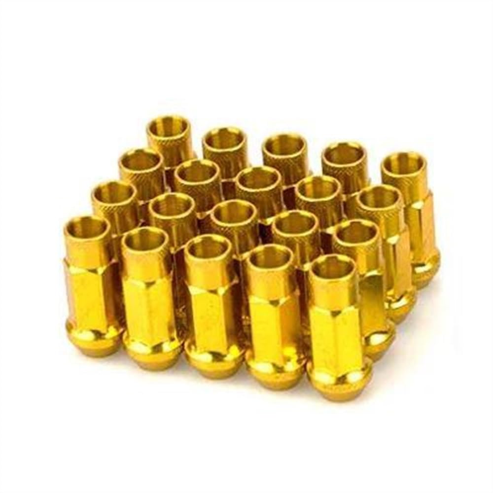 Voiture Boulon Vis Écrou Compatible avec Toyota Jantes De Voiture en Acier Écrous De Roue, Boulons De Roue, Rondelles De Roue, Écrous De Roue De Verrouillage, 20 Pièces(Gold,M12x1.25)
