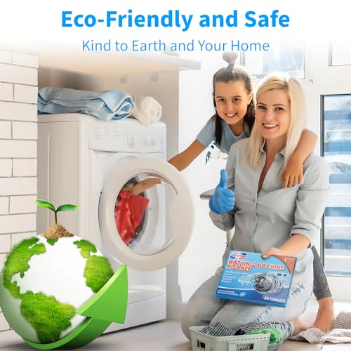 Washing Machine Cleaner Deep Clean Tablets - 24 Pack for Year-Round Deep Clean, Suitable for HE, Top Load & Front Load Washer Cleaner, Removes Odor, Grime & Build-Up, Septic Safe, Eco-Friendly - Image 7