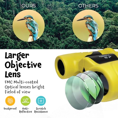 Image of Pie Matrix Junior Explorer Binoculars for Adults & Kids,8x21 Magnification, Bak4 Prism, FMC Coated, Lightweight, Shockproof & Rainproof, Ideal for Bird Watching, Camping, Hiking & Wildlife