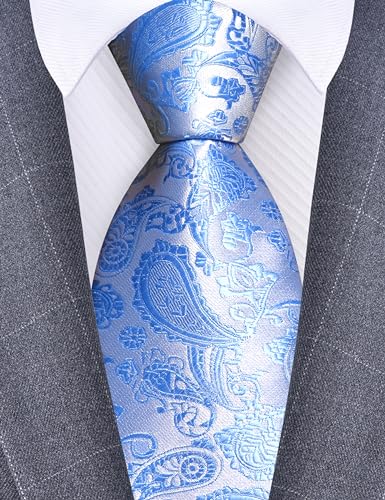 Image of GUSLESON 3.15 inch(8cm) Fashion Paisley Ties Mens Woven Jacquard Necktie for Wedding