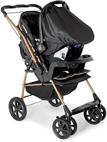 Travel System Galzerano Carrinho de Bebê Milano Reversível III 1019 Preto Golden