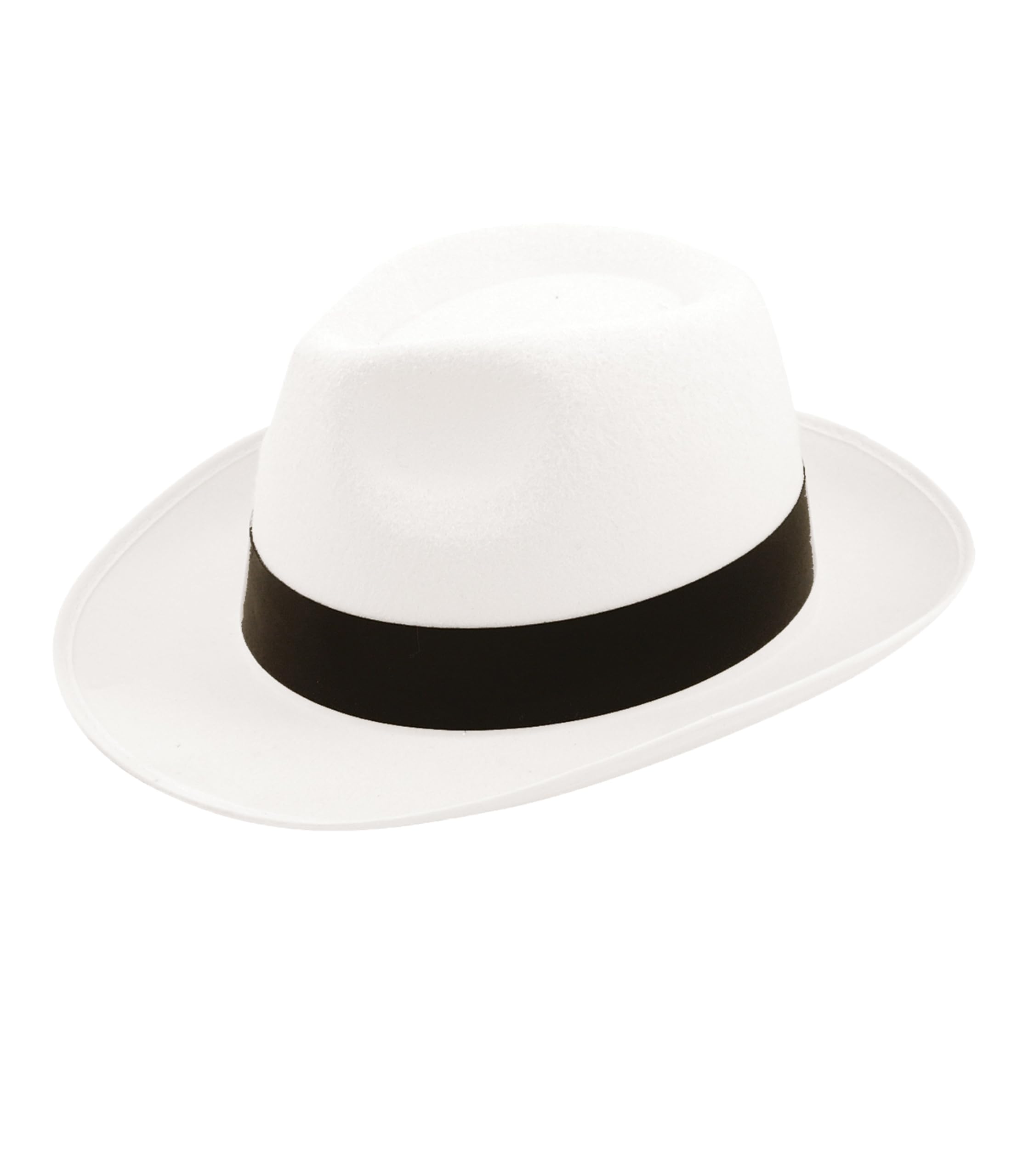 Adult Gangster Al Capone Hat Fedora Trilby Style Hat Fancy Theme Party 1920s Costume Accessory White