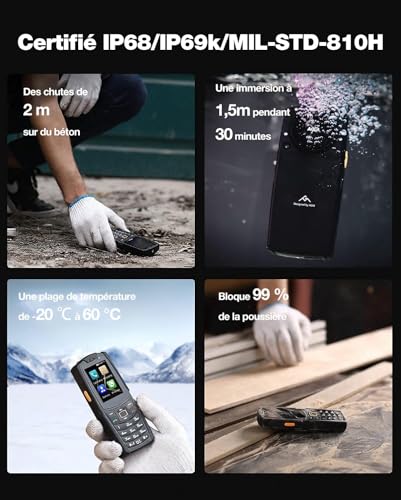 AGM M6 Robustes 4G-Tastenhandy,2,4 Bildschirm mit großer Schrift,109 dB Lautsprecher,Kurzwahl,Outdoor Handy,Einfach zu Bedienen,19 Sprachen,2500 mAh,Dual SIM,Mobiltelefon