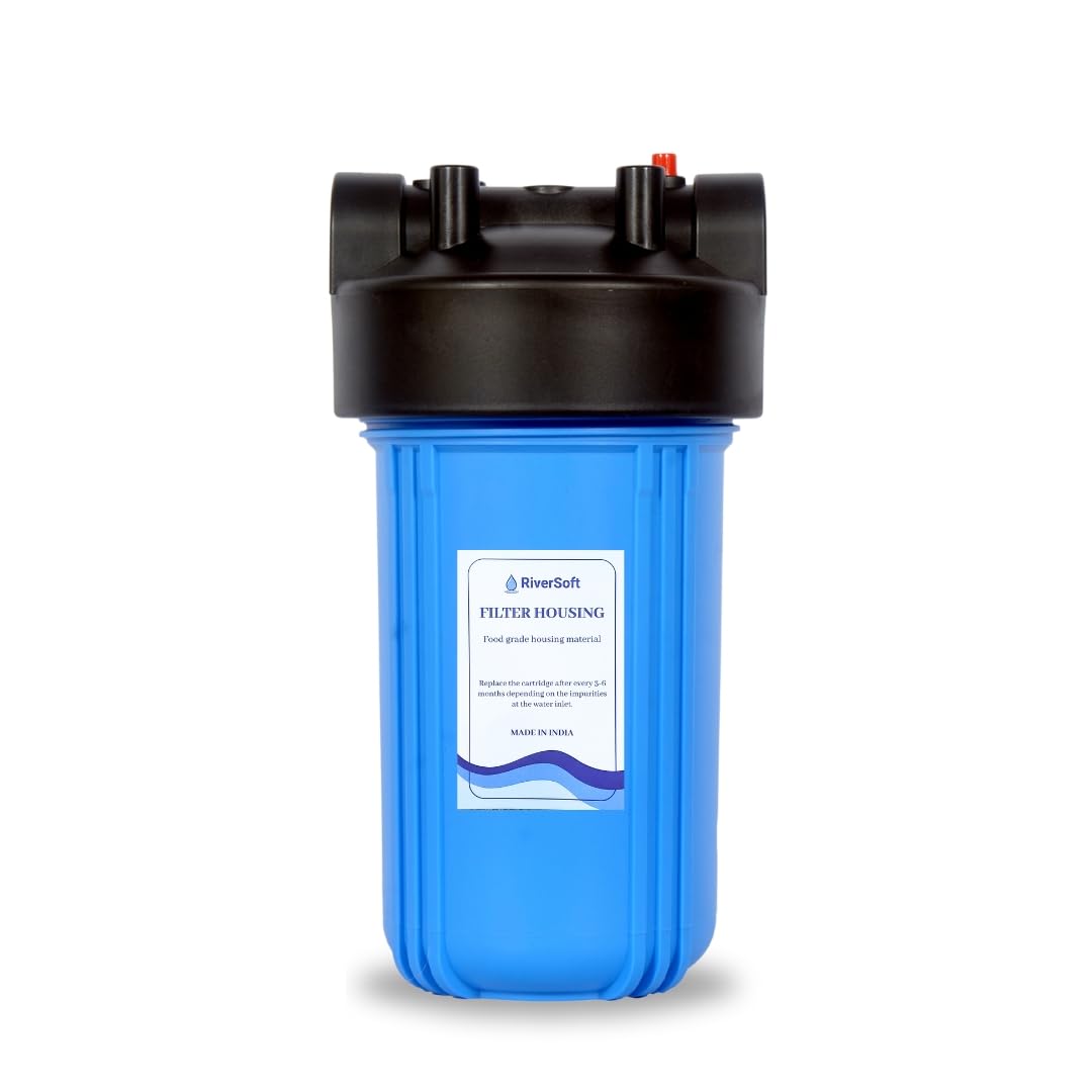 RiverSoft Sediment Filter Assembly ASP-10-HV5, Spun Cartridge 5 Micron For Filtering Sediments, Install In Mainline for 1 HP/2 HP motor (10 inch, 5 Micron, 1 inch inlet/outlet, Blue, PP)-image-37