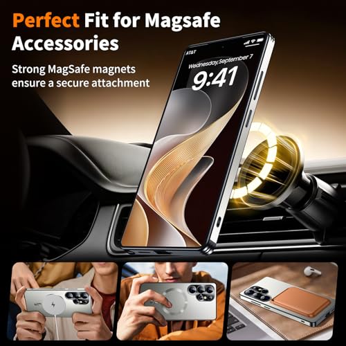 Image of for Samsung Galaxy S25 Ultra Case, Heavy-Duty Slim Design Compatible with MagSafe, Strong Magnetic Shockproof Protection for Screen & Camera Cover Case for Samsung S25 Ultra,Silver