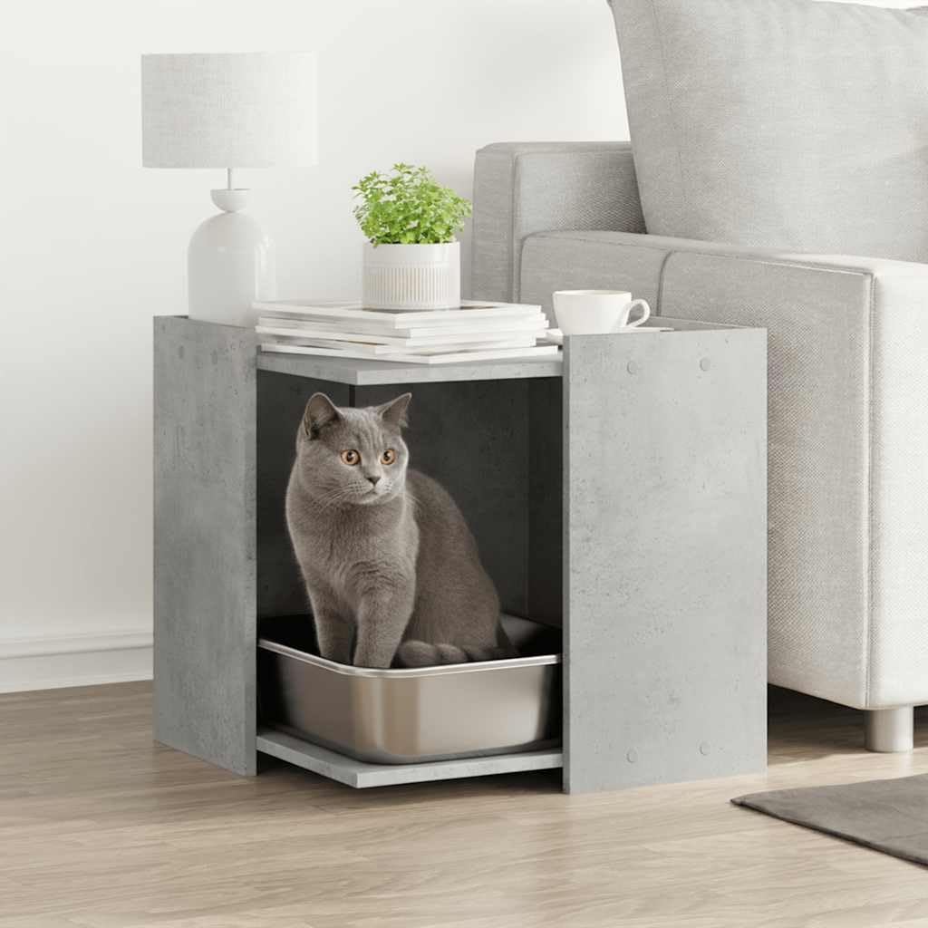 vidaXL Recinto Lettiera Gatti Grigio Cemento 53x53x51 cm in Truciolato