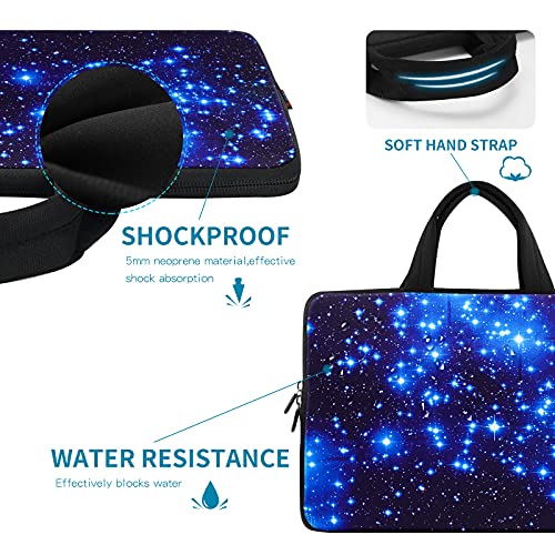 Icolor Starry Ultra-Portable Neoprene Carrying Protective Case Sleeve Briefcase Pouch Bag Tote With Handle Fits 11.6 12 12.1 12.2 Inch Netbook/Laptop (Ihb12-003) #TOP4