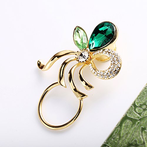 Image of NOUMANDA Fashion Emerald Bow Magnetic Eyeglass Pin Brooch Glasses Spectacles Sunglasses Clip Holder