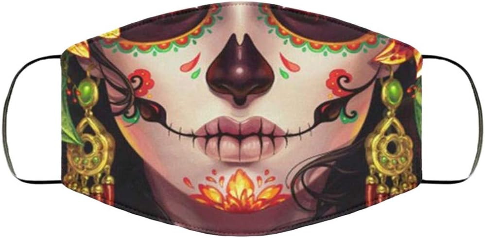 Umitay Reusable Balaclava Halloween Skull Printed Facial Decorations Bandanas Lightweight Funny Skeleton Scarf for Women and Men