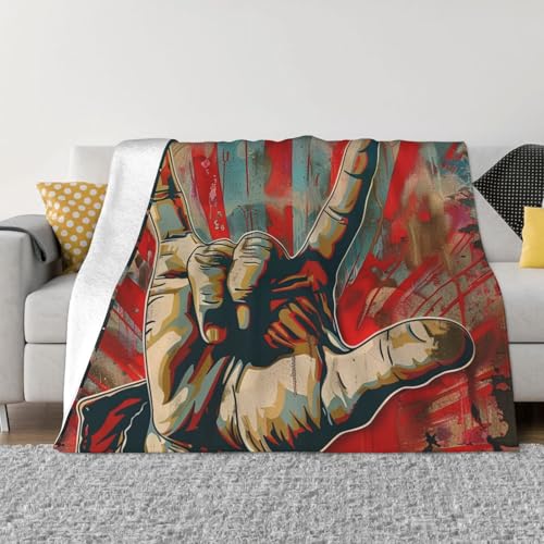 Rock and Roll Flanell-Fleecedecke, Couch, Bettdecken, volle Größe,...