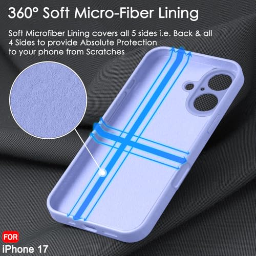 Image of TheGiftKart Liquid Silicone Back Cover Case for iPhone 17 | Soft Micro-Fibre Lining Inside | Camera & Screen Protection | Shockproof Back Cover Case for iPhone 17 (Silicone, Purple)