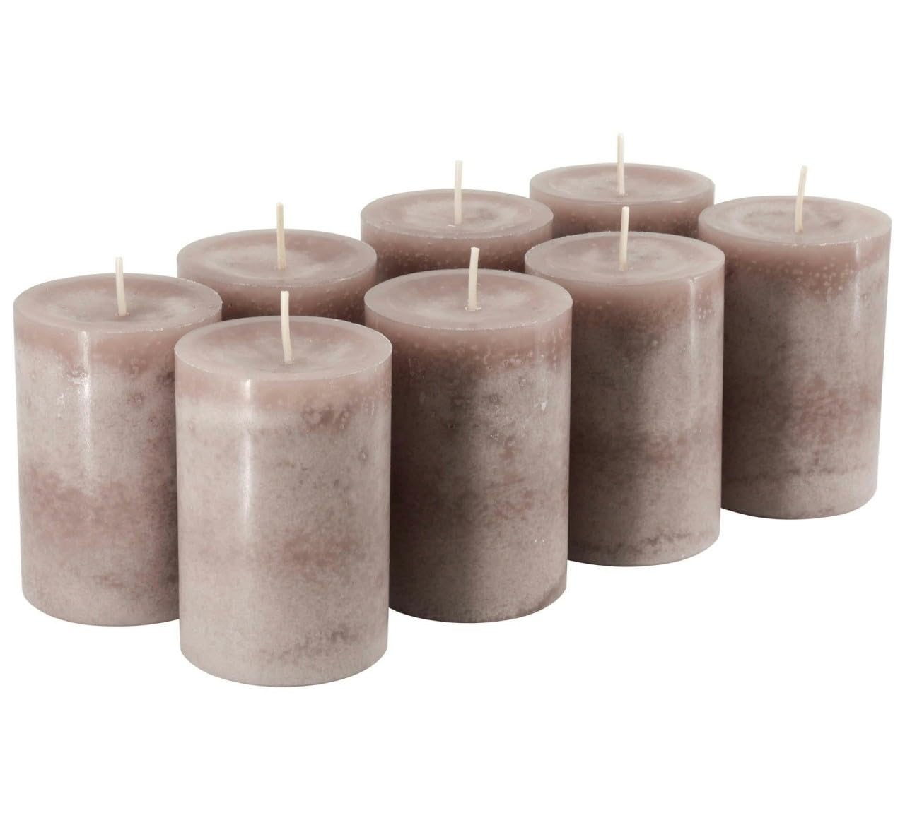 Candele per l'Avvento/candele a colonna/candele (Safe Candle) – Grande scelta – Corona dell'Avvento/ghirlanda di Natale/candele di Natale., grigio, Medium & Schlank: Höhe 9cm / Ø 6cm - 8 Stück