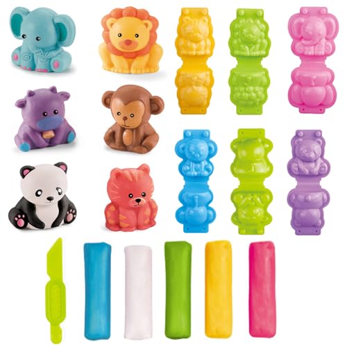 GmwyCzV 15 Pièces Pate à Modeler Sets, Animaux de la Forêt - Outils pour Plasticine, Outil Pétrissage Bricolage, Accessoires d'argile, Jouet Enfant 3 4 5...