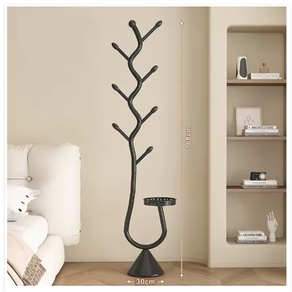 Garderobenständer freistehend Luxuriöse Garderobenständer, Bodenmöbel mit 6 Haken, Hutaufhänger for Eingangsbereich, Schlafzimmer, Flur, Büro Kleiderständer für den Eingangsbereich(Schwarz)