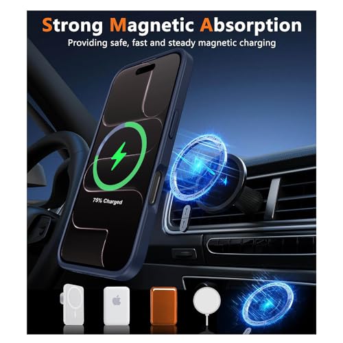 Image of iPhone 17 Air Magsafe Hard Back Case | Matte Design & 360 Protection | Military-Grade Apple iPhone 17 Air Cover | Strong Magnet Back - Blue