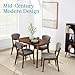 Best Choice Products 5-Piece Dining Set, Compact Mid-Century Modern Table & Chair Set for Home, Apartment w/ 4 Chairs, Padded Seats & Backrests, Wooden Frame - Walnut/Light Gray