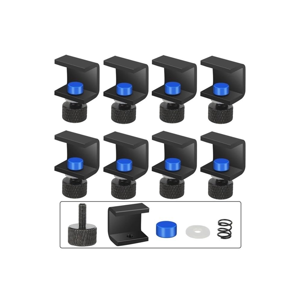 Platform Clamped Glass Plate Hot Bed Fixing Clip Adjustable Fixing Clip Spring Gasket Fit for 3D Printer Accessories(C-Black 8pcs)