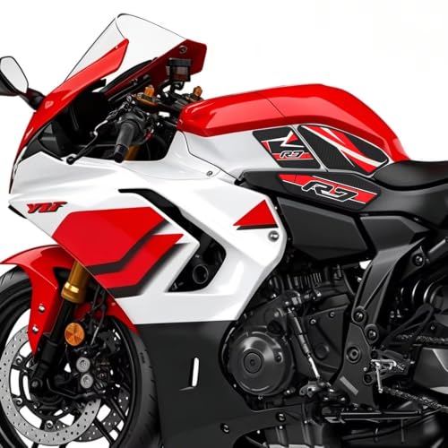 Image of for YZF-R7 yzfr7 2026 New Accessories Fuel Tank Anti-Slip Stickers Side Guards Knee Anti-Slip mats Protective Stickers 7-piece Set Rubber Fuel Tank Stickers Tank Pads Tank pad Gas (2026 Red)
