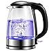 2200w Bouilloire Électrique En Verre, Bouilloire Électrique En Cristal Avec Illumination LED, Arrêt Automatique Et Protection Contre L'ébullition à Sec, Couvercle et Fond en Acier Inoxydable