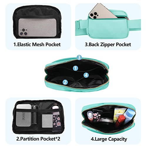 Image of VOROLO Fanny Pack For Women And Men Crossbody Bag Black+Light Green