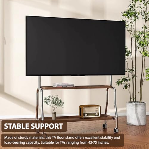 Carrito móvil para TV con ruedas, soporte ajustable para 43-75" miniatura 4