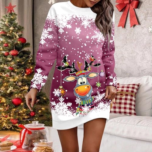 Mode hivernale chaleureuse et robe pull à motif pour les fêtes
