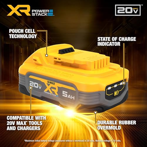 DEWALT Powerstack 20V MAX Battery, Rechargeable, 5Ah, Lithium Ion, 2-Pack (DCBP520-2) - image 2